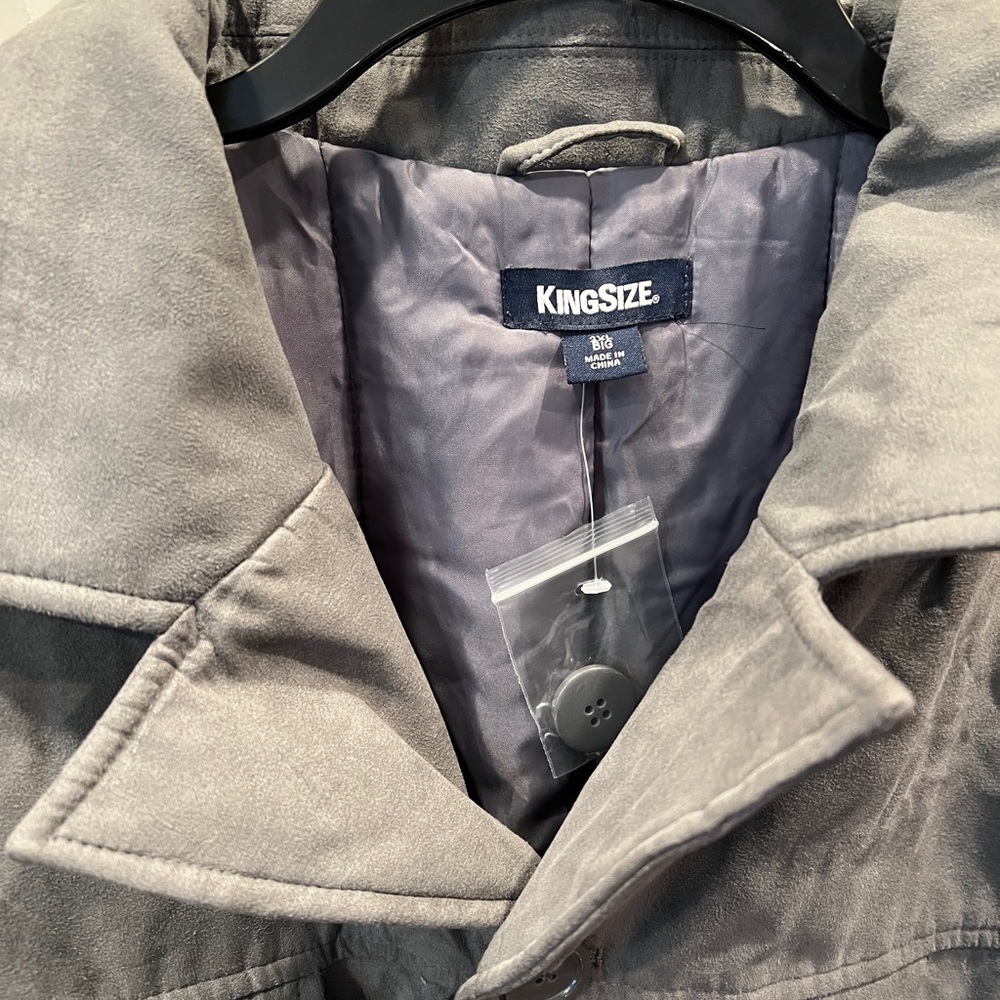 King Size KingSize Gray Grey Men’s Coat Sz 3XL - Picture 4 of 5